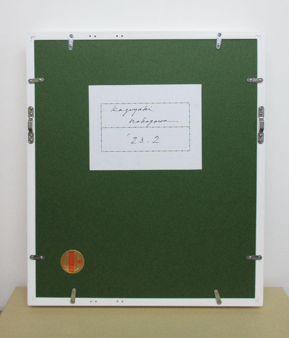 一点物手描き　金沢純金箔貼り　真作　額縁付　現代アート　抽象画　幸運　開運　金運