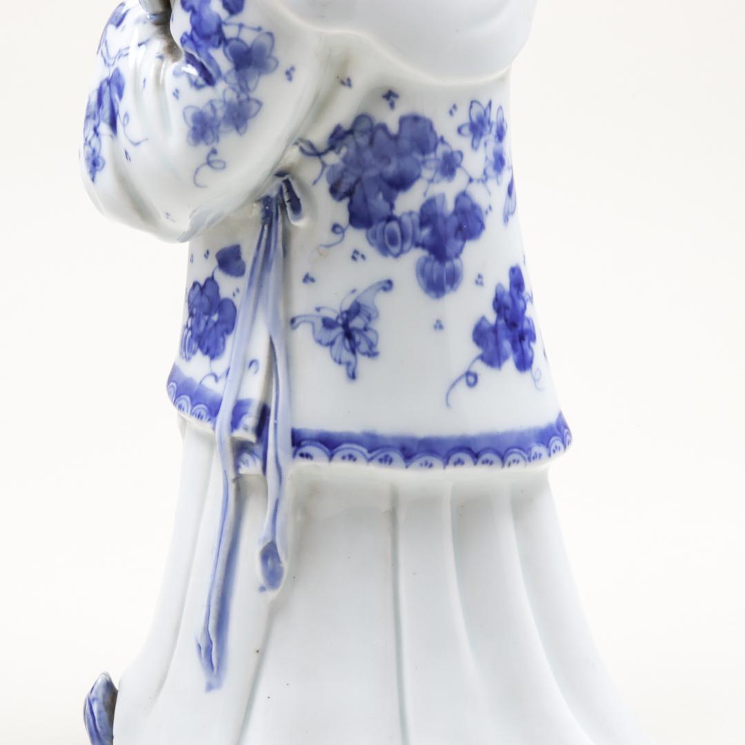 平戸焼 染付 女官像 30cm 三川内焼