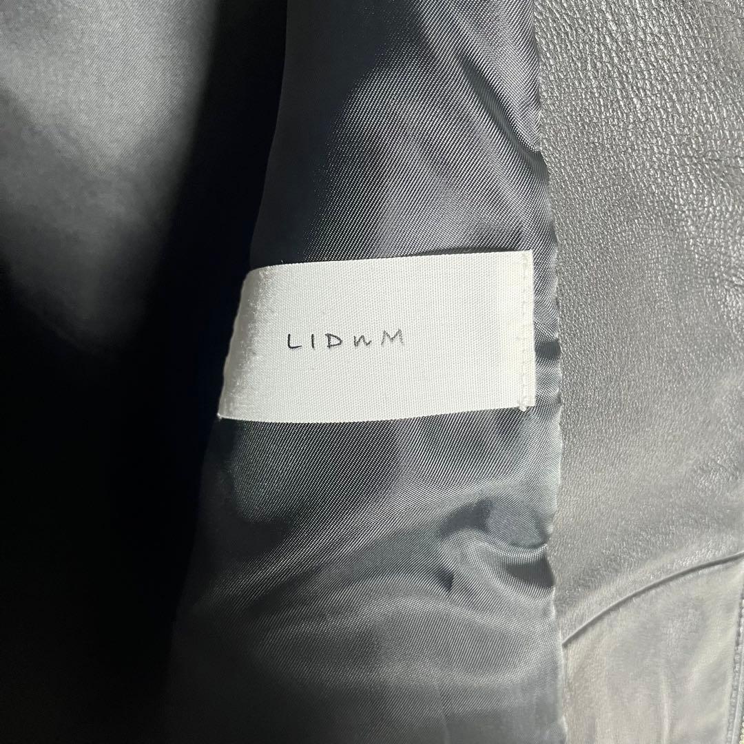 【極美品•Lサイズ】LIDNMリドム シングルラムレザージャケットブラック