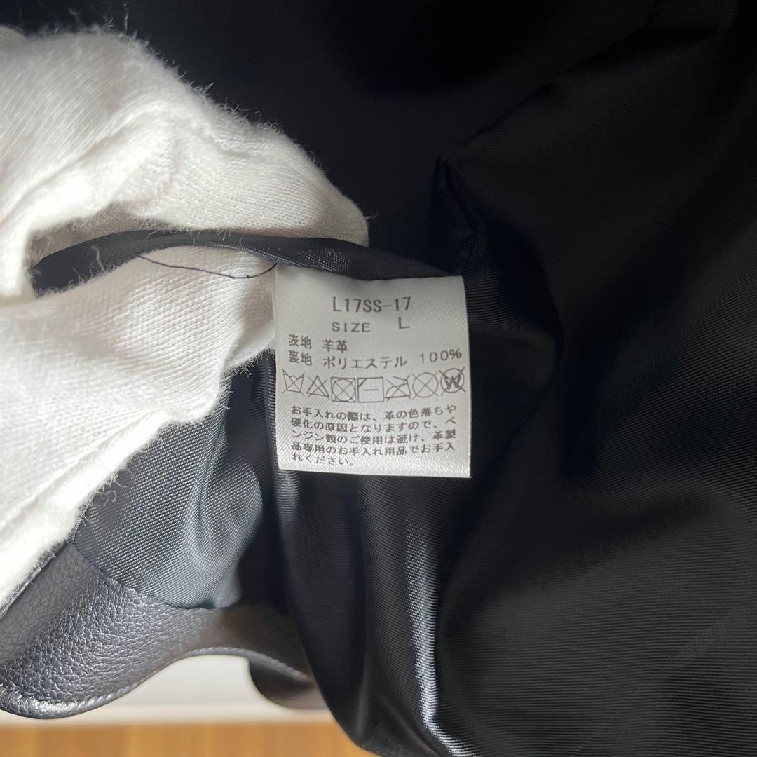 【極美品•Lサイズ】LIDNMリドム シングルラムレザージャケットブラック