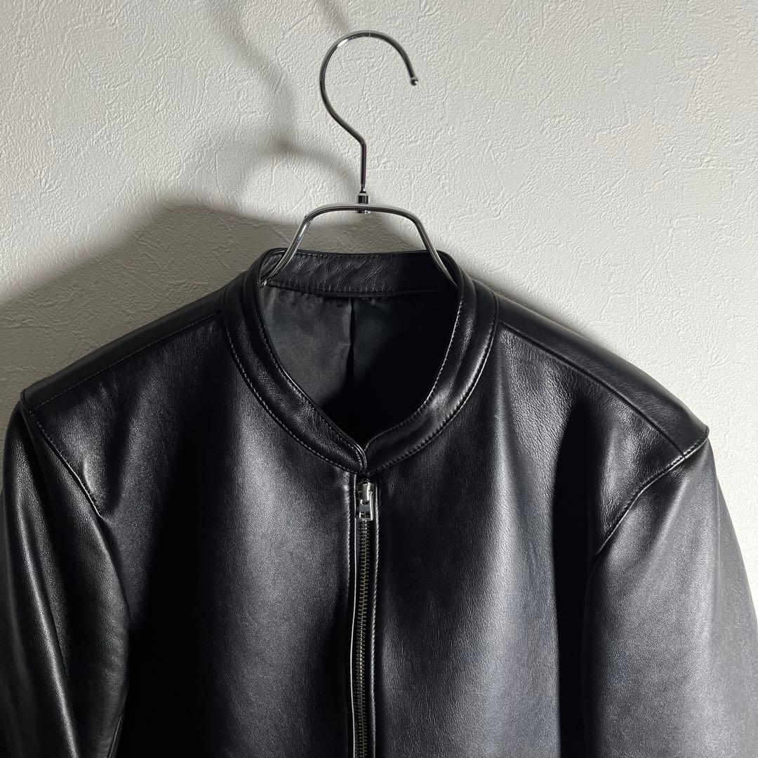 【極美品•Lサイズ】LIDNMリドム シングルラムレザージャケットブラック