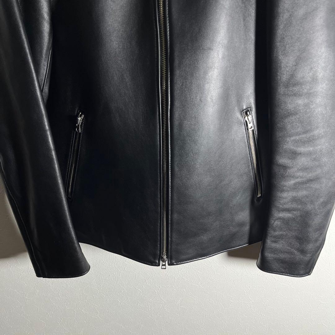 【極美品•Lサイズ】LIDNMリドム シングルラムレザージャケットブラック
