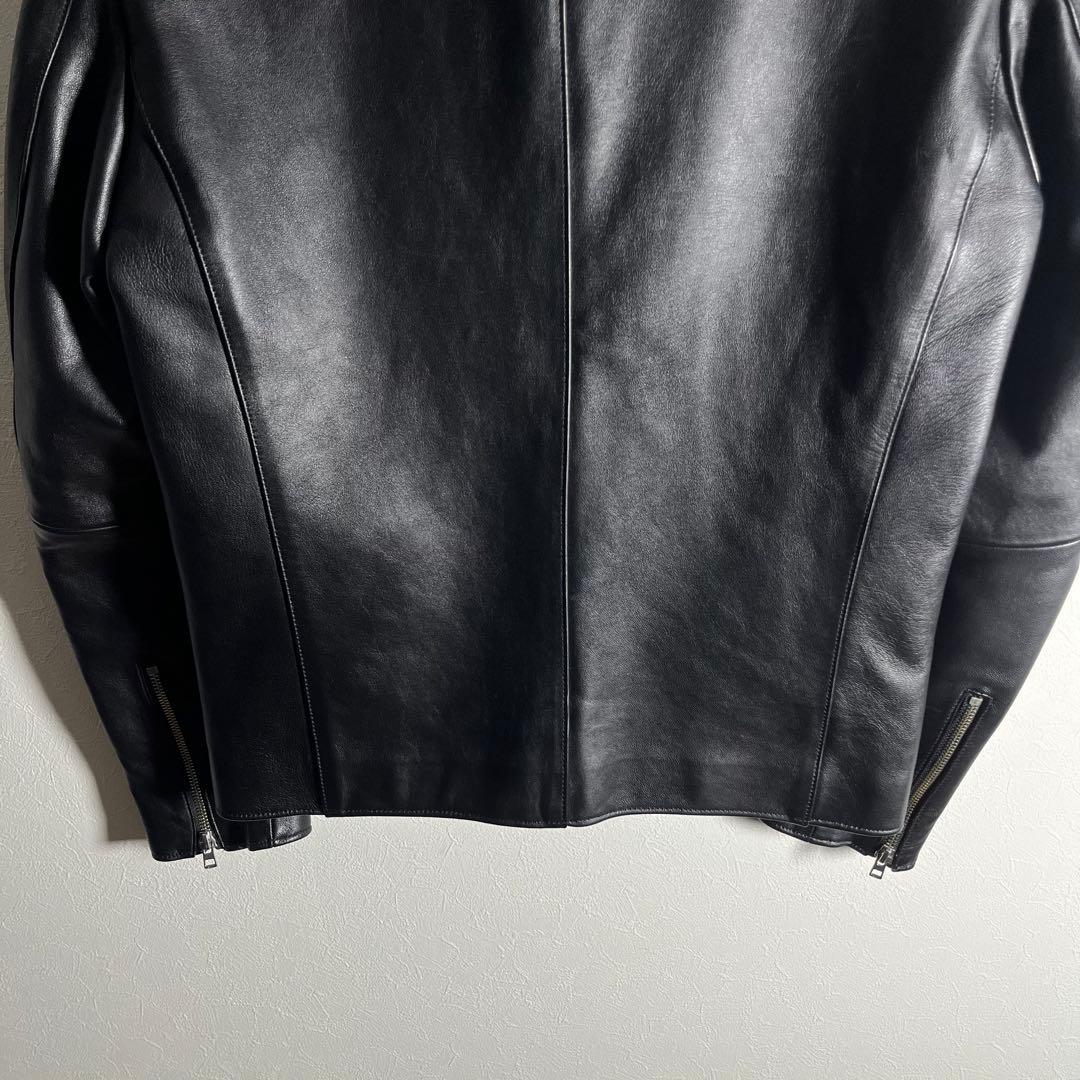 【極美品•Lサイズ】LIDNMリドム シングルラムレザージャケットブラック