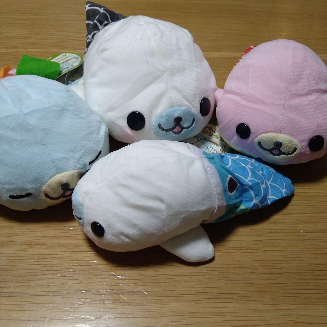 希少　まめゴマ　こどもの日ぬいぐるみ　タグ付き全４種　当時物　平成レトロ