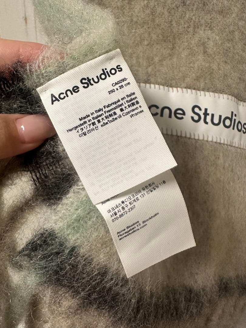 Acne Studios ウールマフラー グレー系 280x88cm