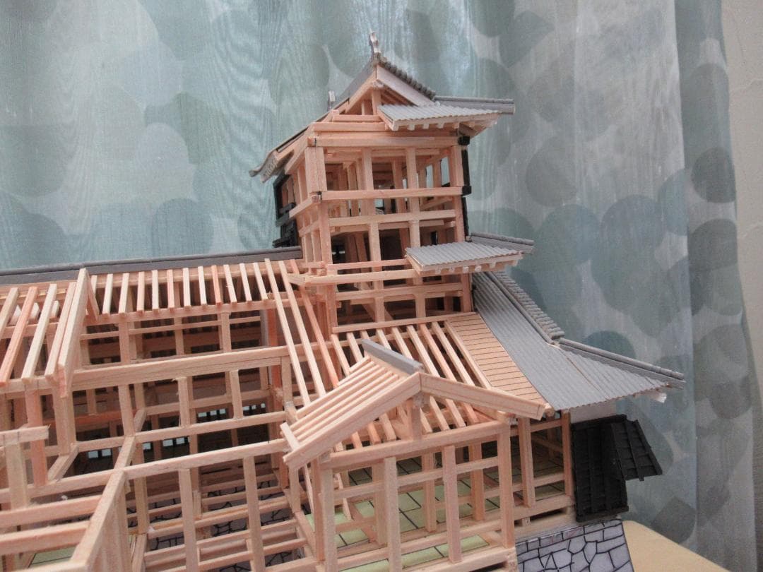 【自作品】熊本城構造模型（その２）　縮尺約１／７５　高さ約４５ｃｍ