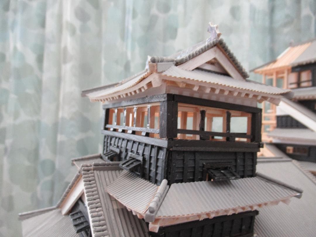 【自作品】熊本城構造模型（その２）　縮尺約１／７５　高さ約４５ｃｍ