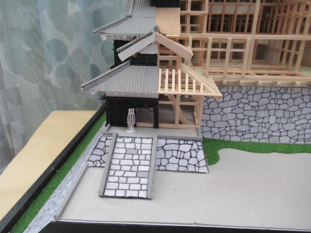 【自作品】熊本城構造模型（その２）　縮尺約１／７５　高さ約４５ｃｍ