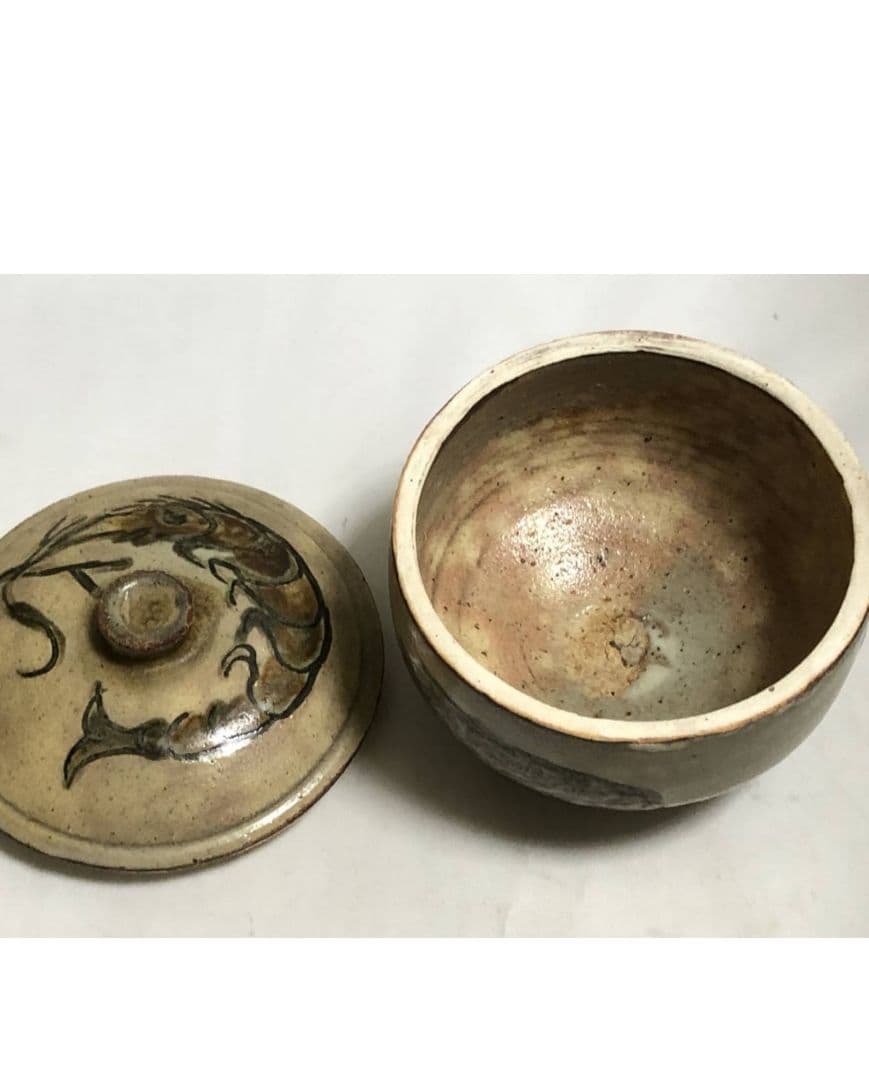 ◆金城次郎　 海老文　タラフ　菓子器蓋物