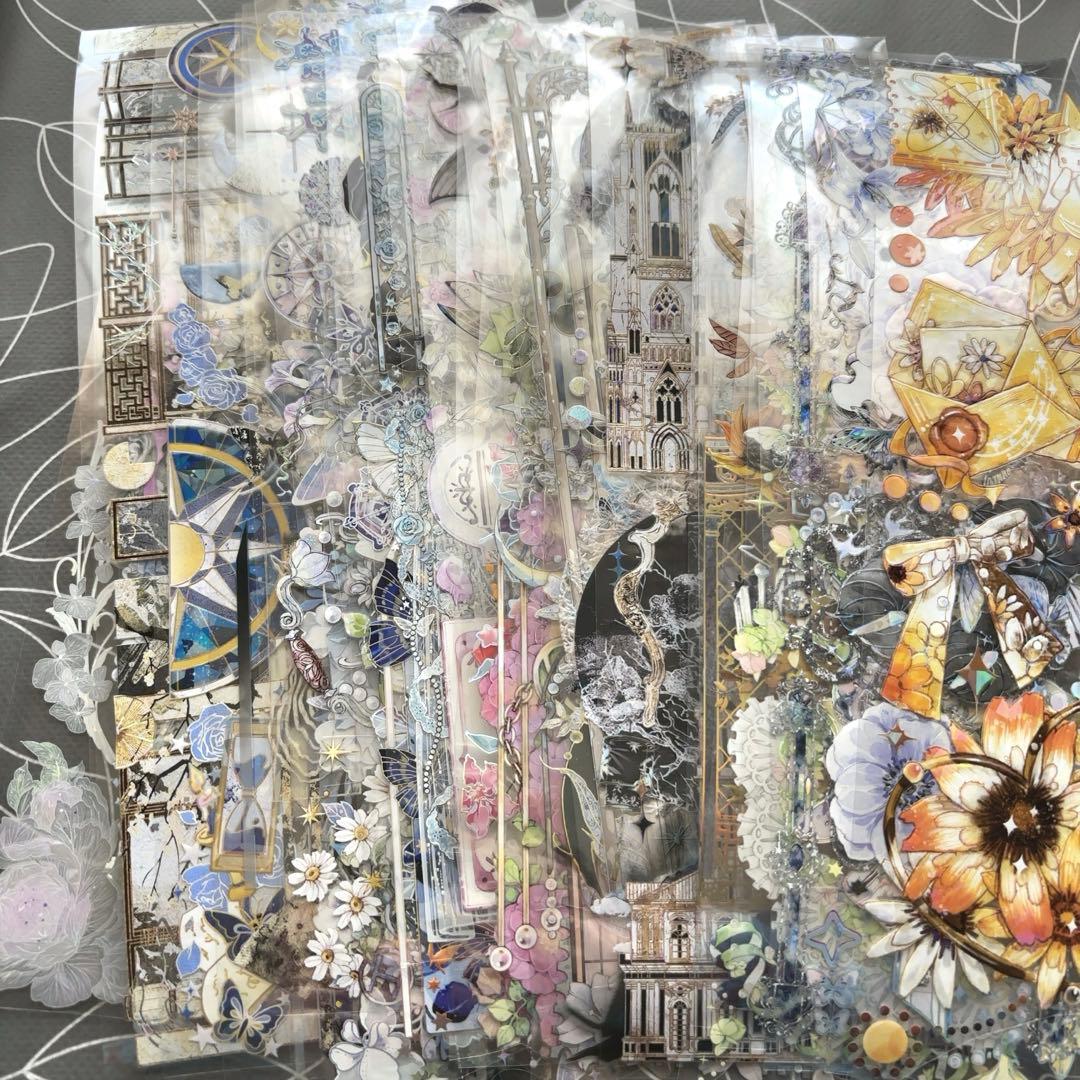 【同梱価格1040円】　コラージュ素材　海外マステ　装飾テープ　50種　PET⑥