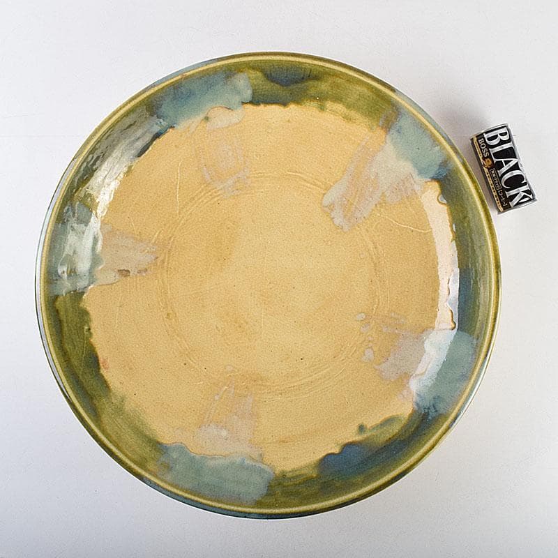 北大路魯山人作　黄瀬戸　大皿　約53cm　黒田陶々庵極め箱　F　R9498H