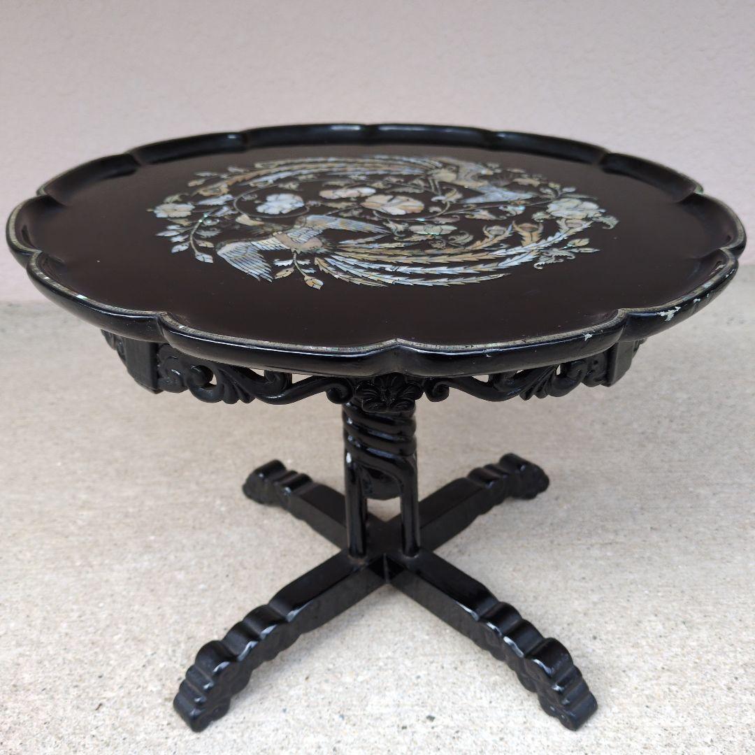 李朝家具　鳳凰螺鈿　李朝膳　ソバン　螺鈿　　膳　骨董　朝鮮美術　アンティーク