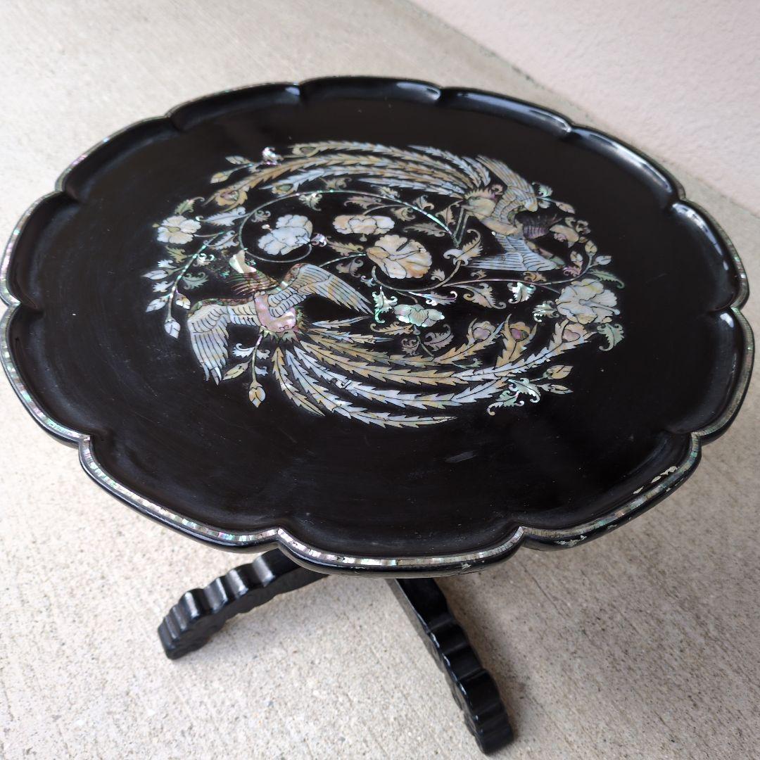 李朝家具　鳳凰螺鈿　李朝膳　ソバン　螺鈿　　膳　骨董　朝鮮美術　アンティーク