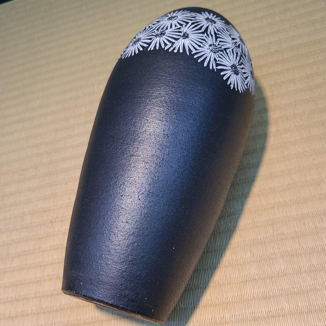 信楽焼 谷野明夫作 花瓶 高さ8.5寸（約26cm） 共箱 本物保証