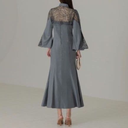 【LEJA】2点セット リーフ刺繍 パールボレロ付 マーメイドドレス 結婚式 S