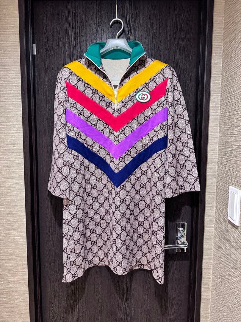 Gucci カラーブロック ジップアップポロシャツ