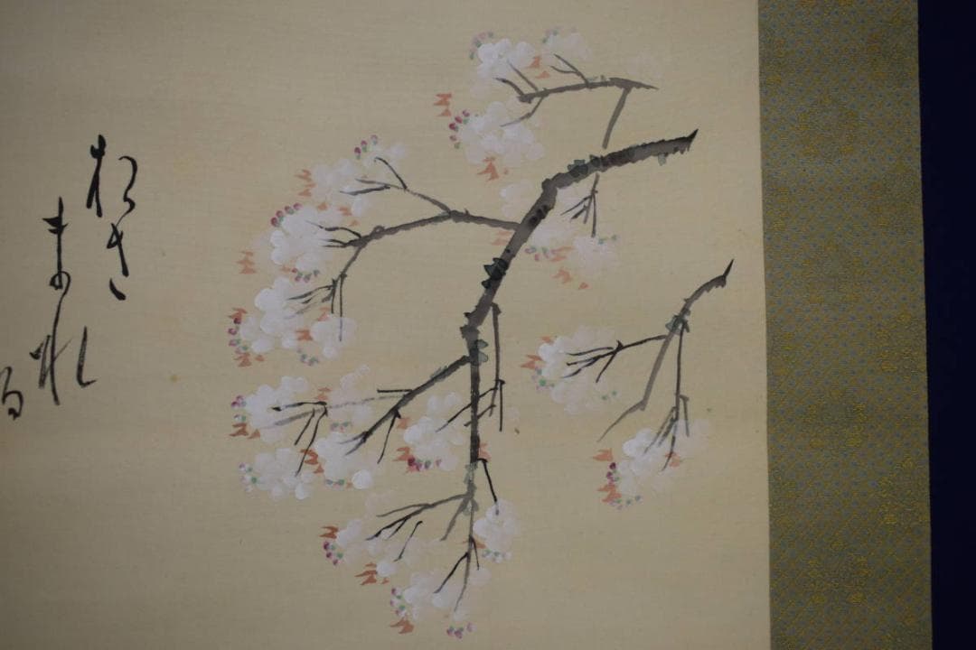 真作/菅楯彦/花下宴楽/桐共箱付/布袋屋掛軸HG-19