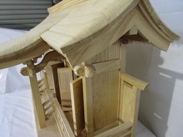 手作り神明造り神社（模型）匠の技　神社仏閣　木製　桐