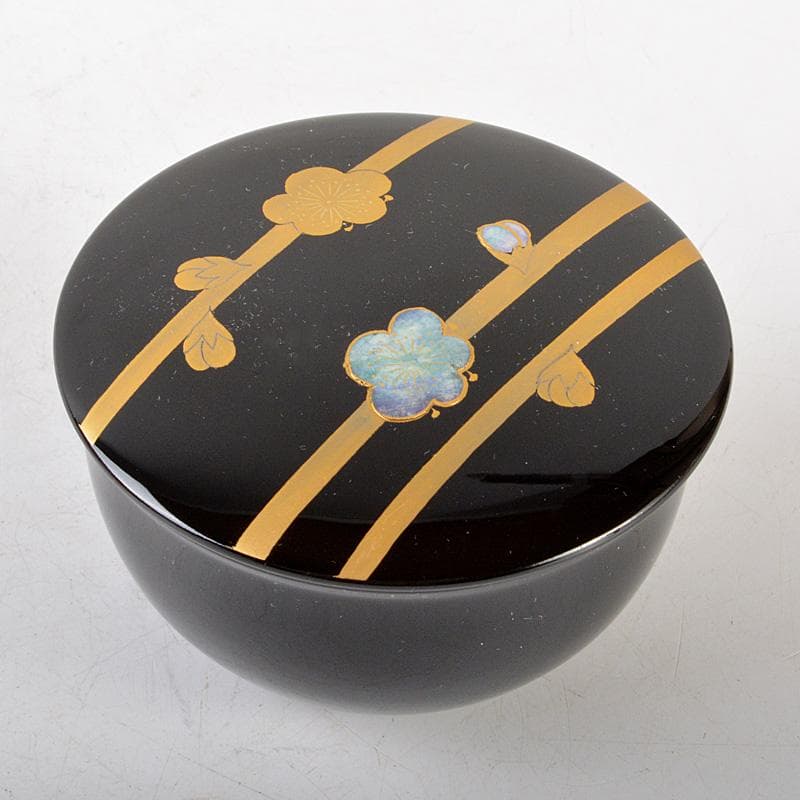 茶道具　 山中塗　中村宗悦作　螺鈿装飾　春秋棗　蓋二種　共箱　V　R6488