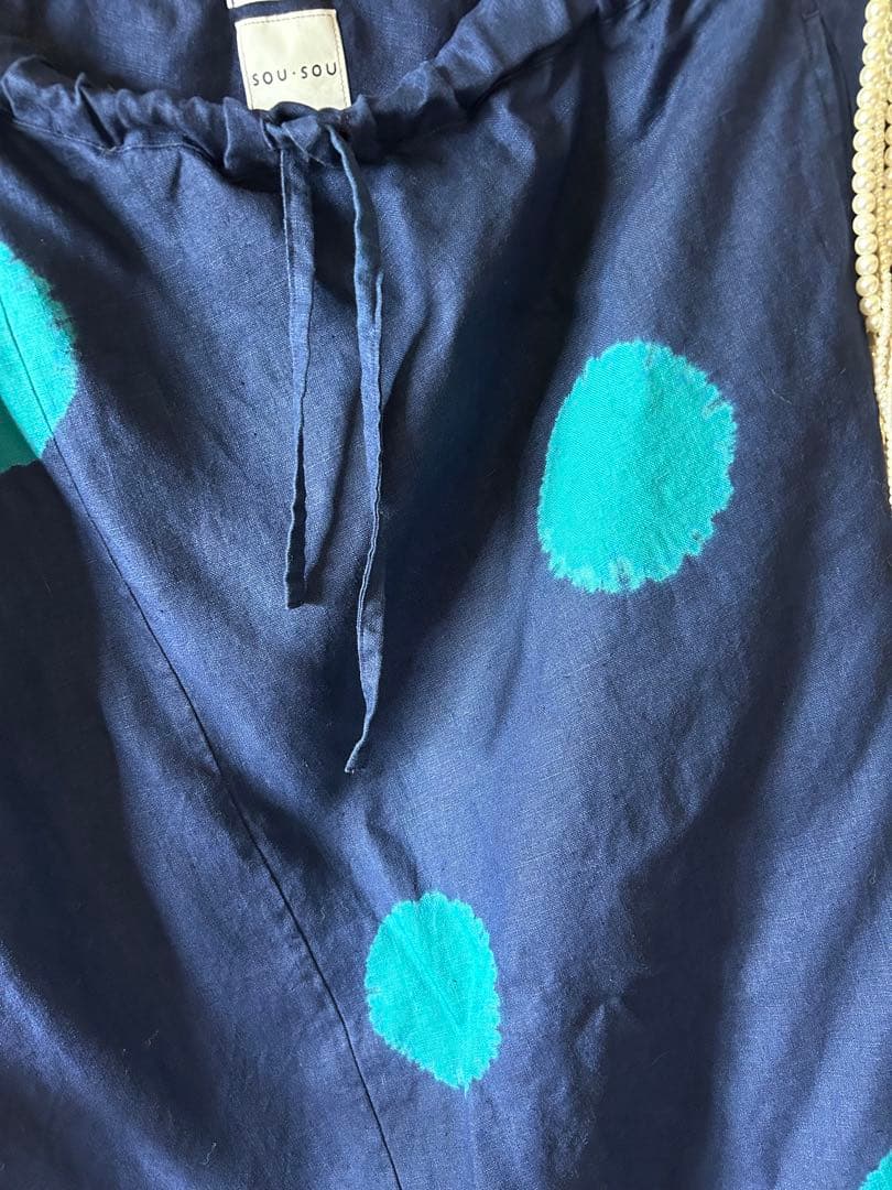 ソウソウ　SOU・SOU 近清絞り　麻　富士/水玉大　Sサイズ