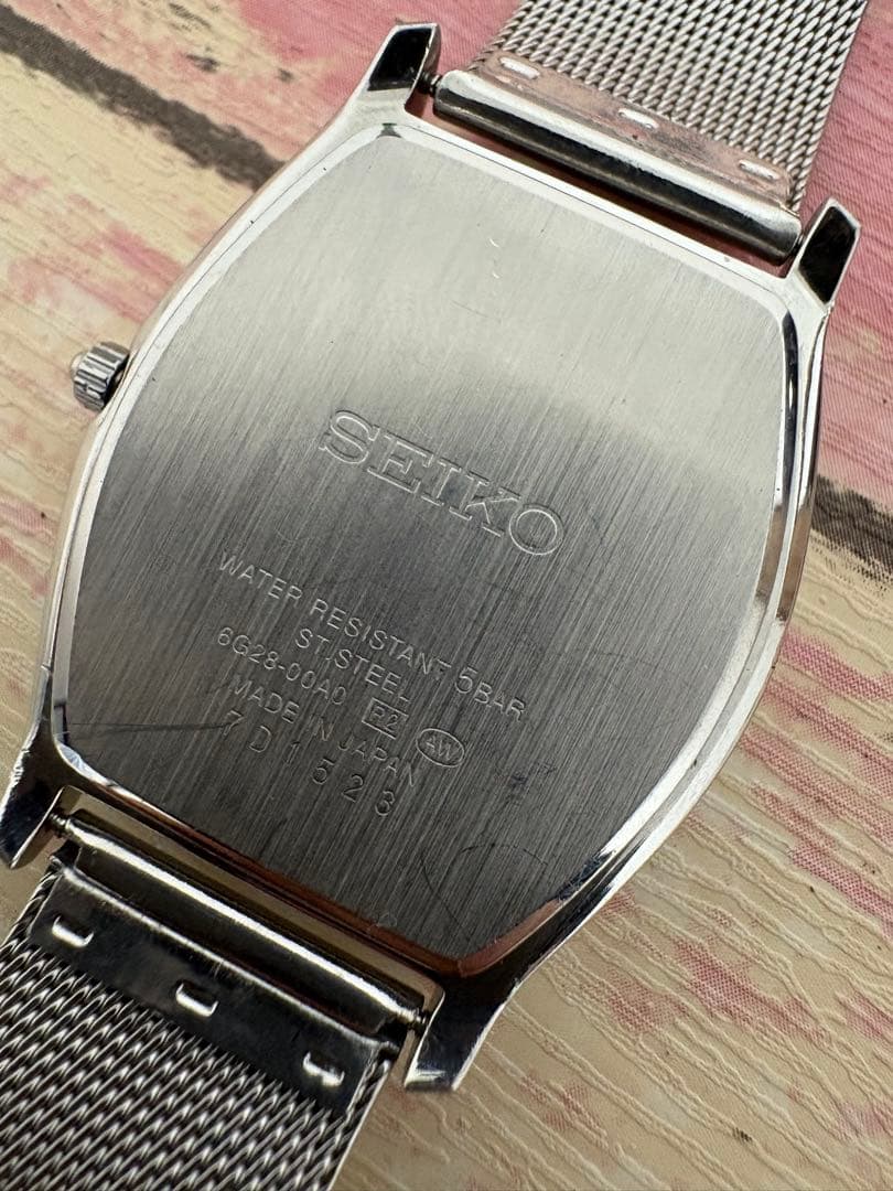 希少 SEIKO スモールセコンド 白ローマン ブルースチール針　稼働品