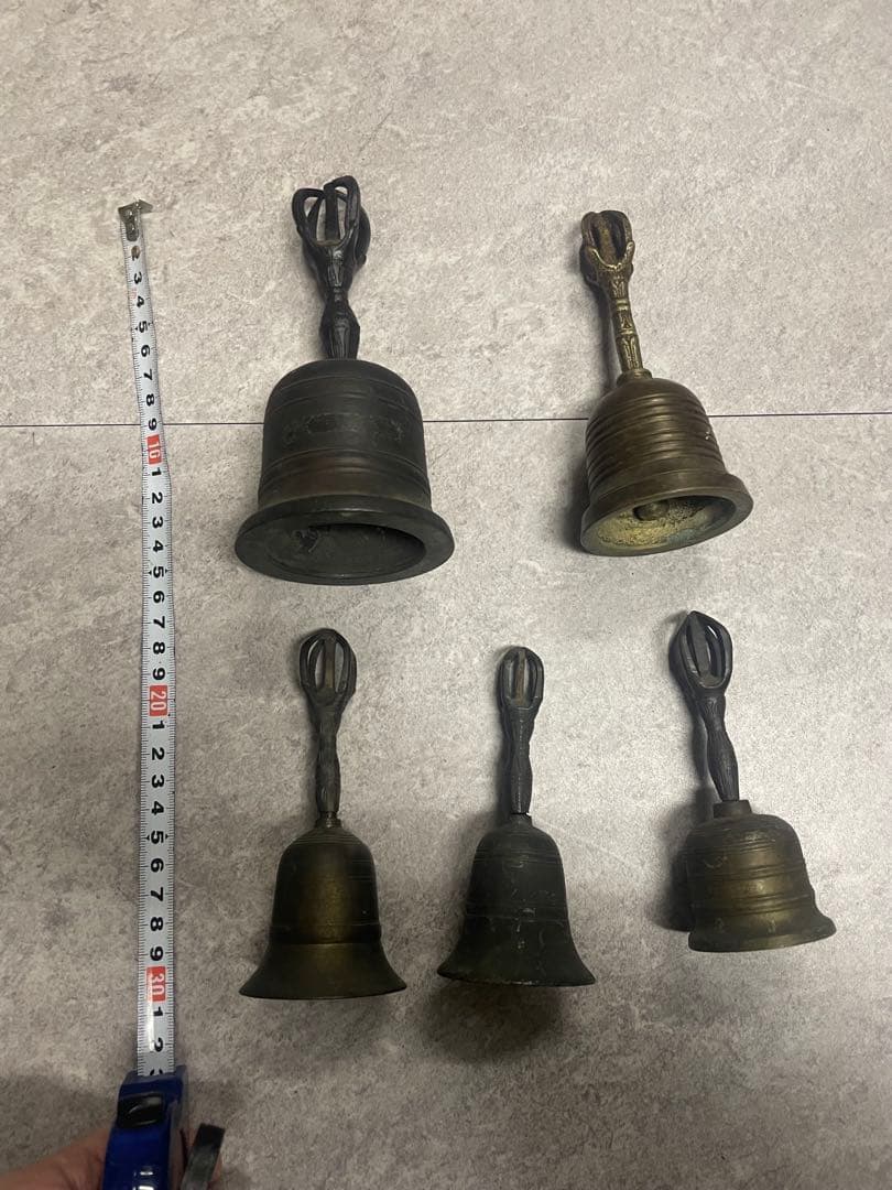 五鈷鈴　金剛鈴　持鈴　法器　5個　まとめて　骨董　古美術　アンティーク