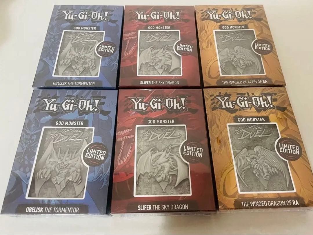 遊戯王 三幻神 金属製 カード 3種✕2セット シリアル入り 世界5000枚限定