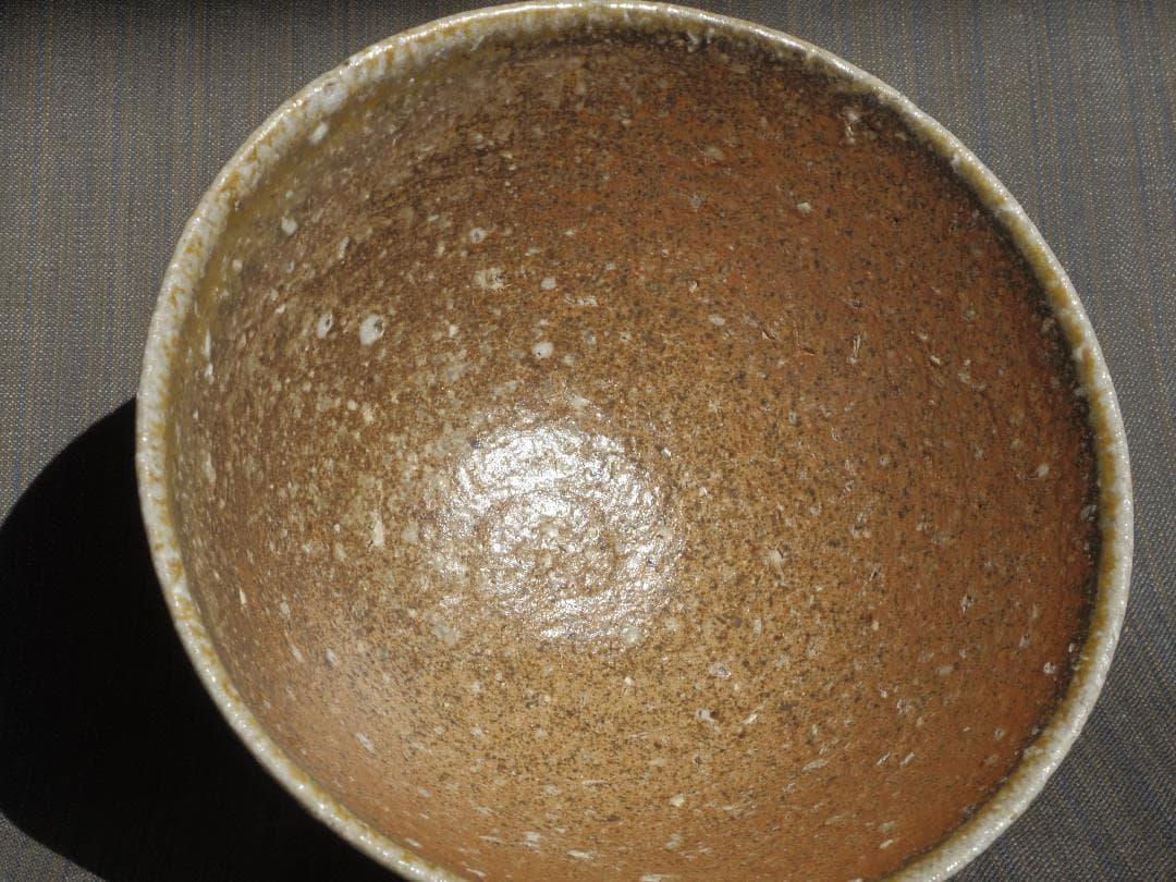 新品★稲葉米紀★焼き締め窯変茶碗《常滑》★穴窯