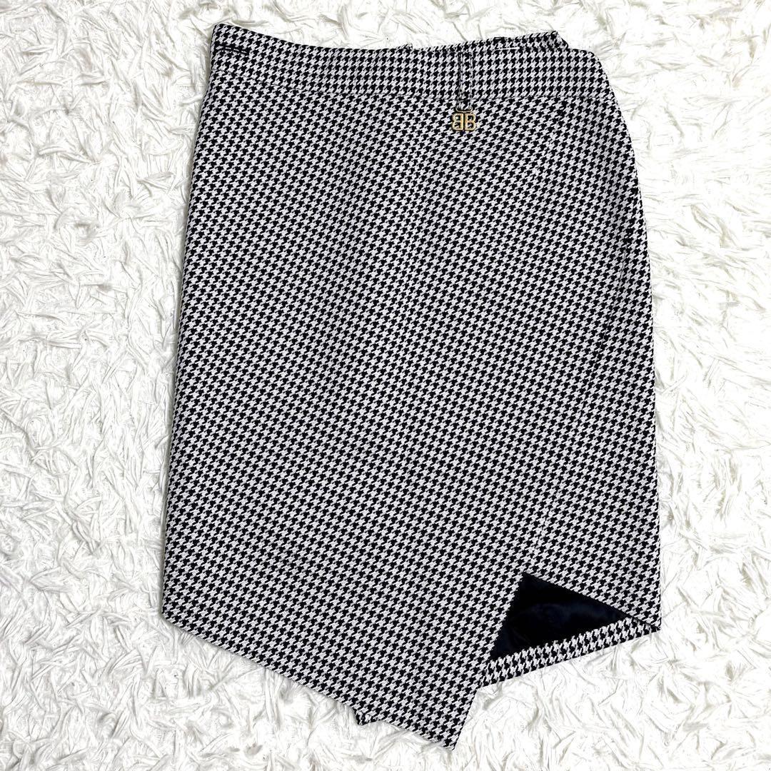 BALENCIAGA バレンシアガ 変形スカート BBロゴ ゴールド金具 千鳥柄