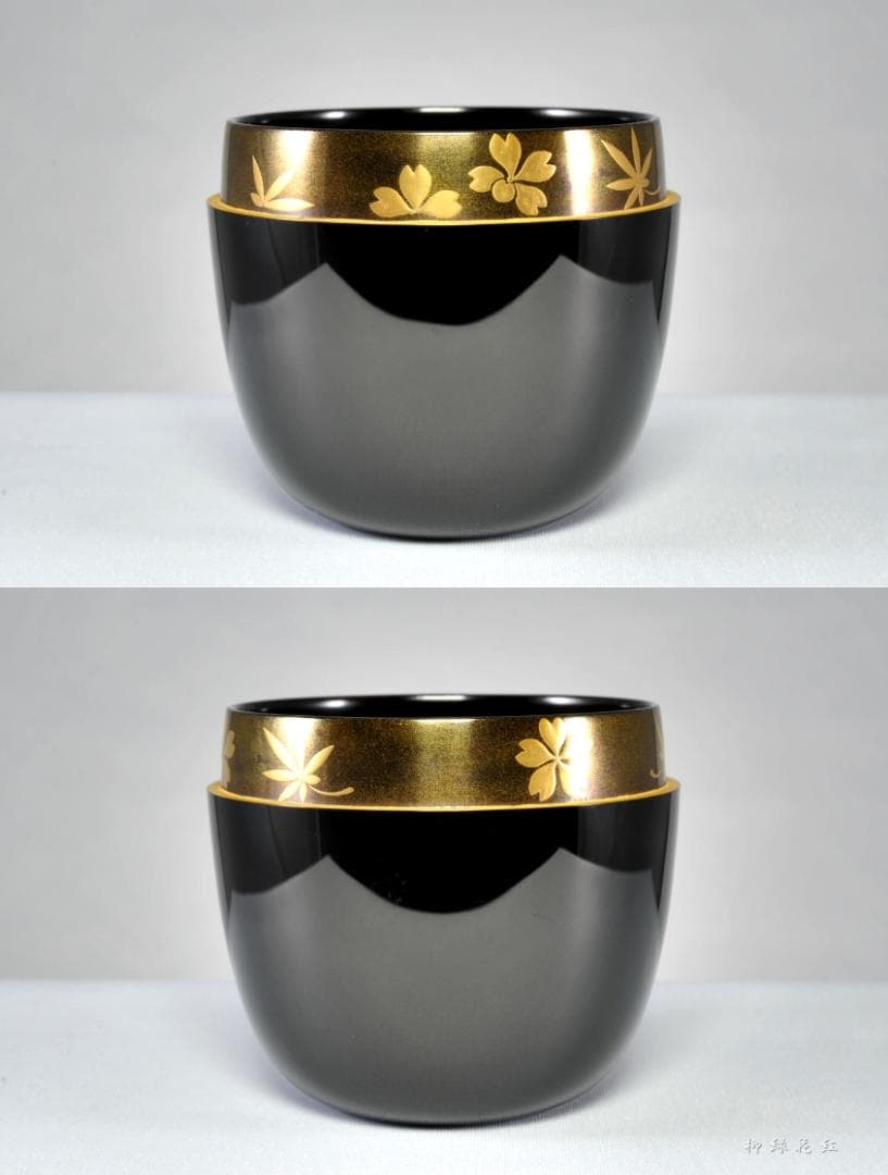 【たかちむ】井筒鳳斉 鷹ヶ峰蒔絵 大棗 立上り雲錦蒔絵 蓋裏光悦垣蒔絵