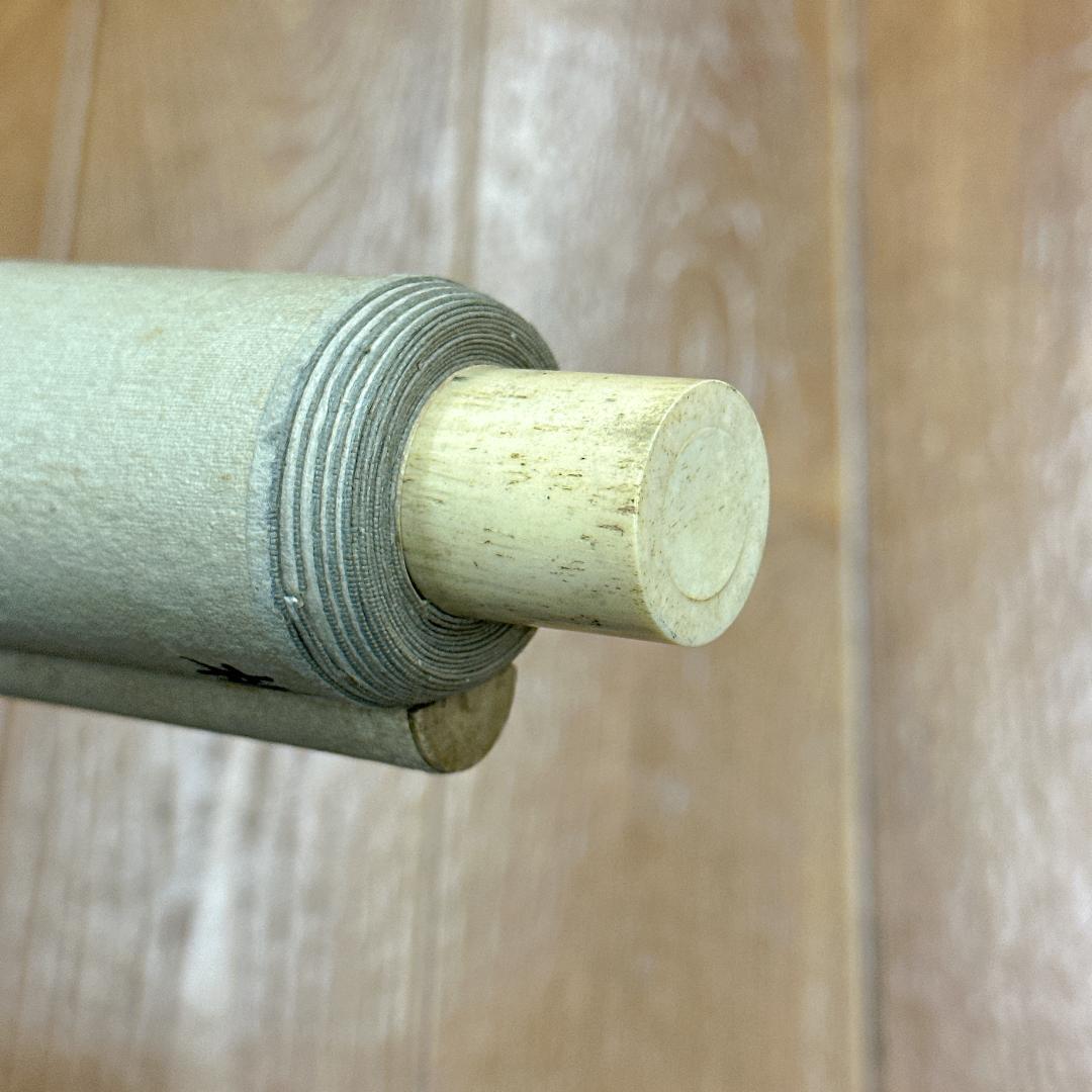 掛軸 雪洲 美人画 落款あり 桃の花 雪洲散史 彩色画 日本画 人物画 季節掛け