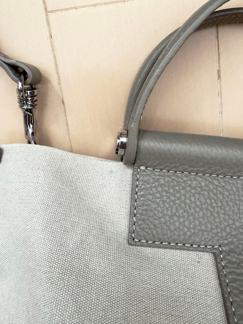 美品 イアクッチ ソルベット キャンバス レザー ショルダーバッグ S