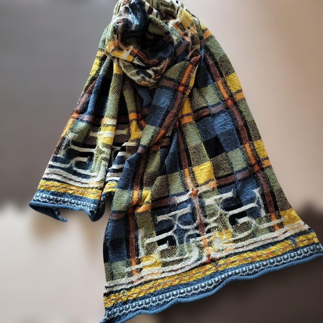 kapital キャピタル 縮絨ウールマフラー ストール チェック 大判