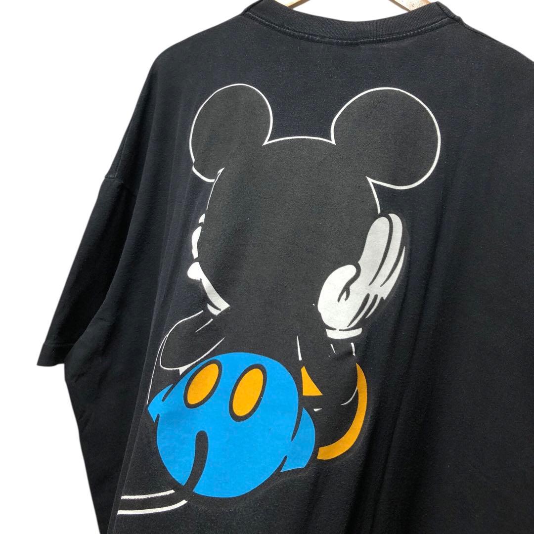 K*.様 90s お座りミッキー 青パン 両面 Tシャツ one size