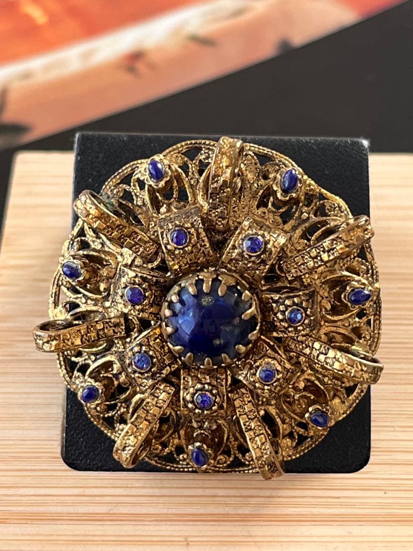 Germany agateガラス ヴィンテージブローチB115