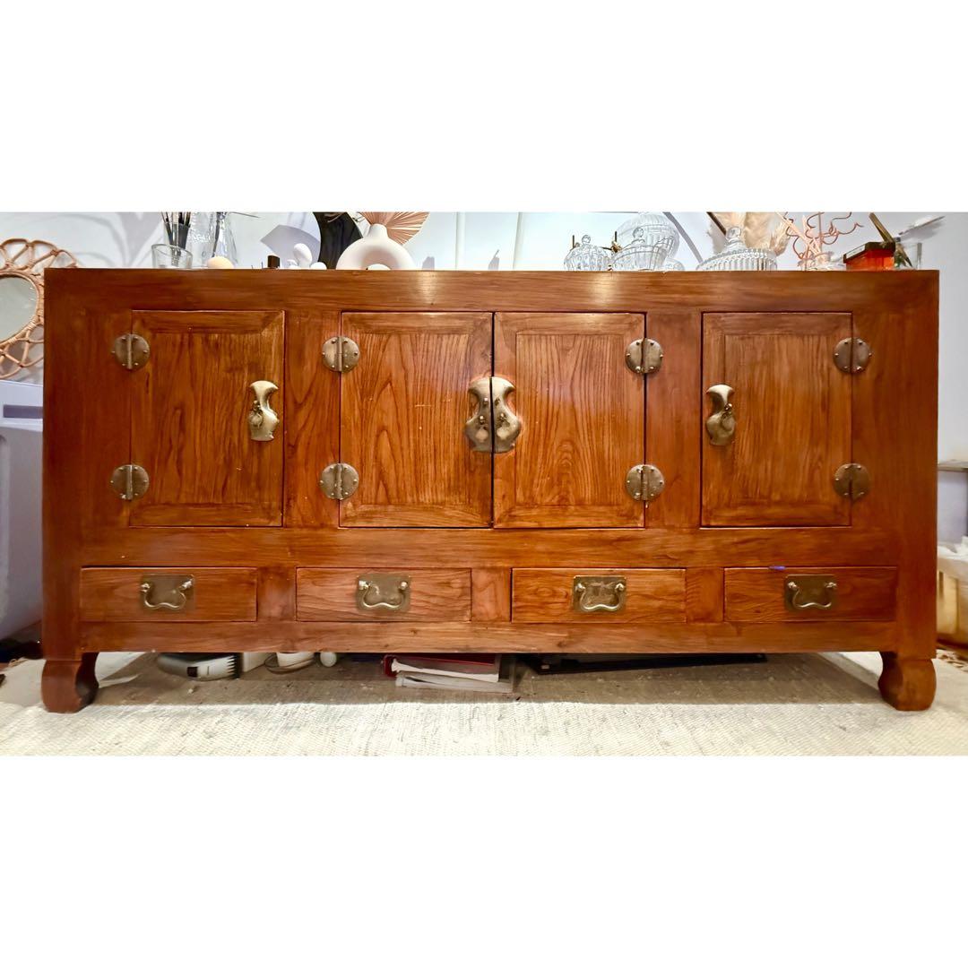 アンティーク木製アジアンスタイル収納キャビネット