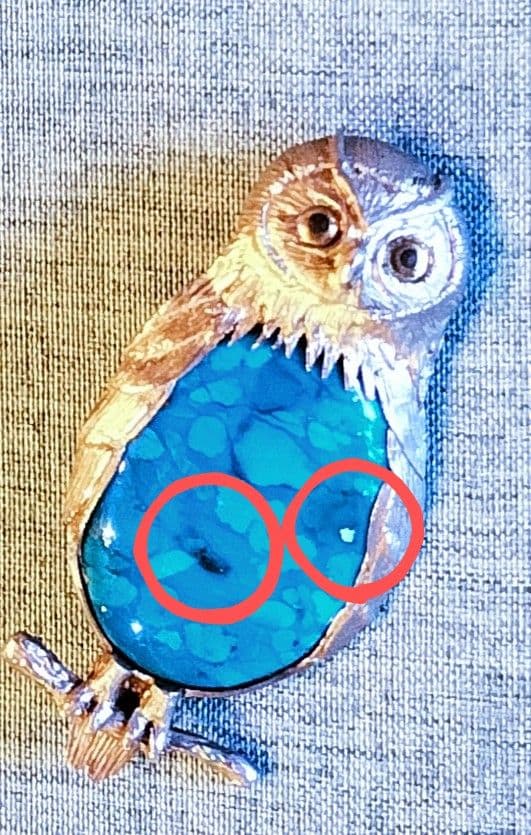 お値下げ！【希少】福島菊次郎　彫金ブローチ　シルバー&トルコ石