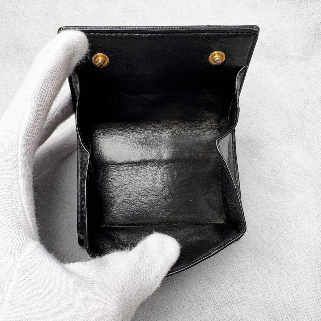 サンローラン 三つ折り財布 Vステッチ カサンドラ レザー オリガミ YSLロゴ