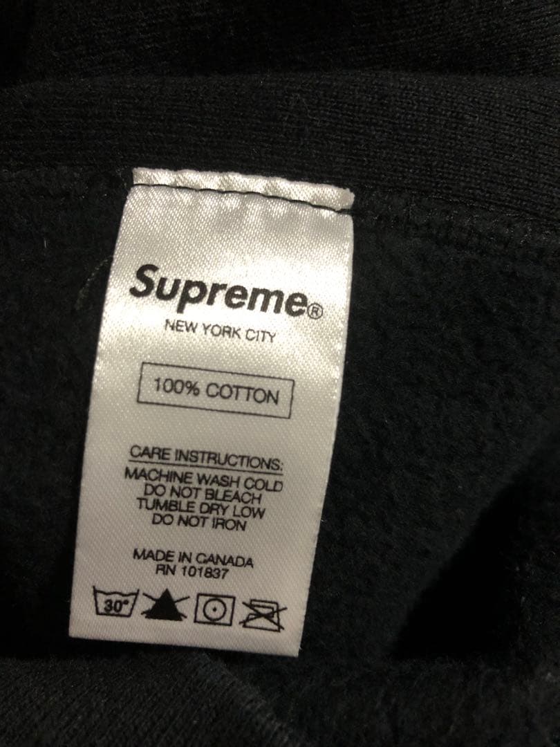 美品【S】Supreme box logo hoodyブラック フード付パーカー