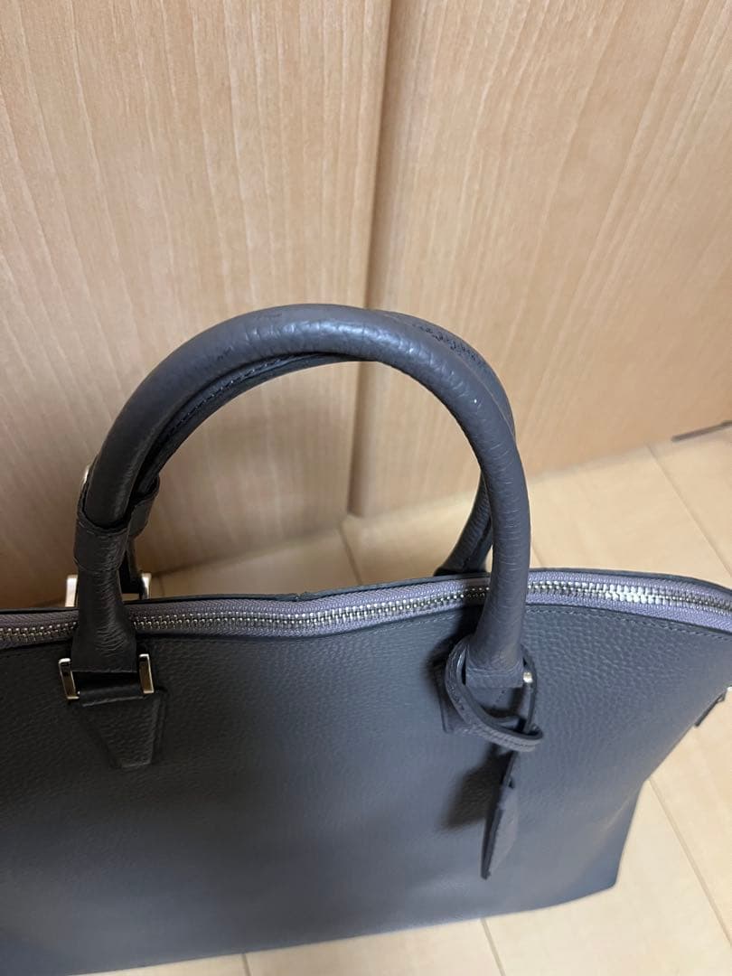 ユナイテッドアローズ ラウンドブリーフケース 牛革 グレー