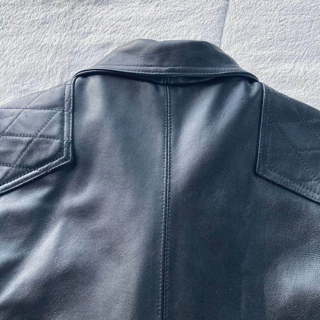 希少・極美品　ショット　羊革　パデッドトラッカージャケット シングルライダース