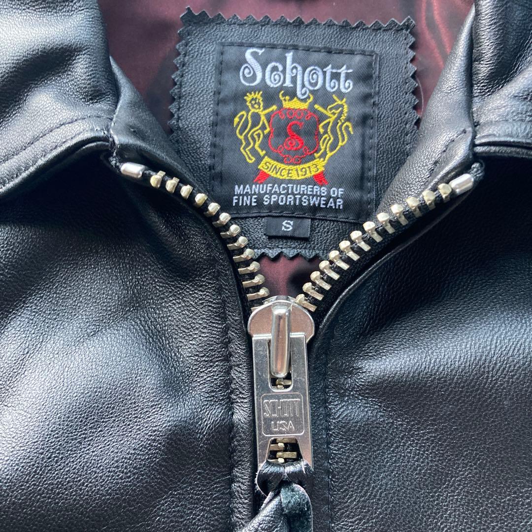 希少・極美品　ショット　羊革　パデッドトラッカージャケット シングルライダース