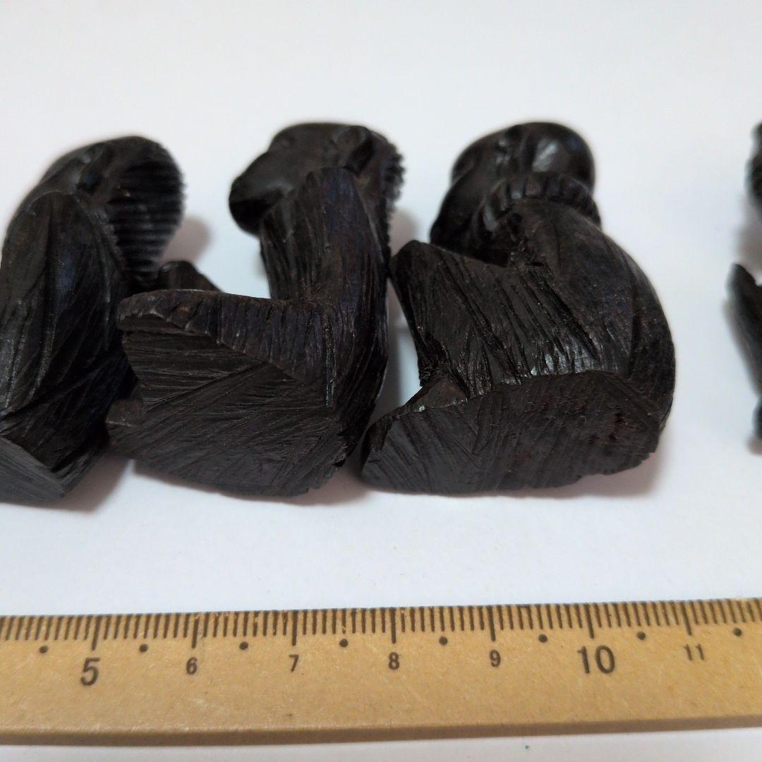 木製彫刻人形 6体セット　木製　置物　アンティーク