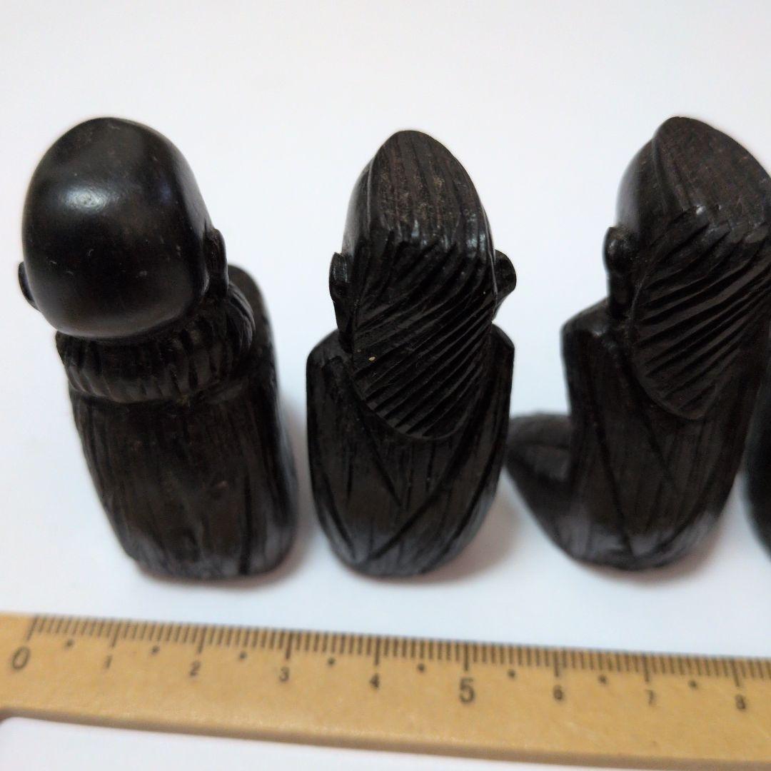 木製彫刻人形 6体セット　木製　置物　アンティーク