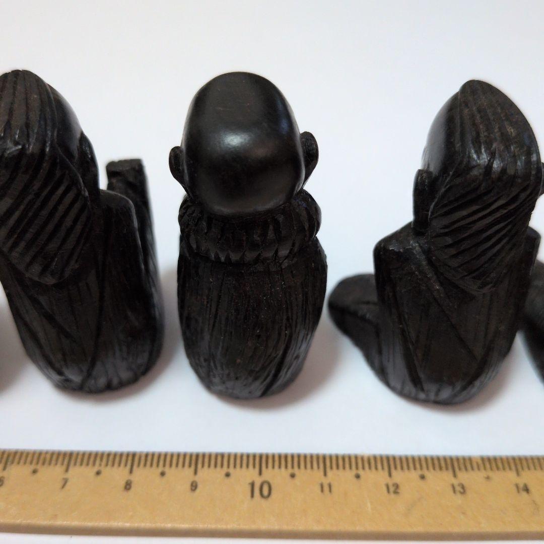 木製彫刻人形 6体セット　木製　置物　アンティーク