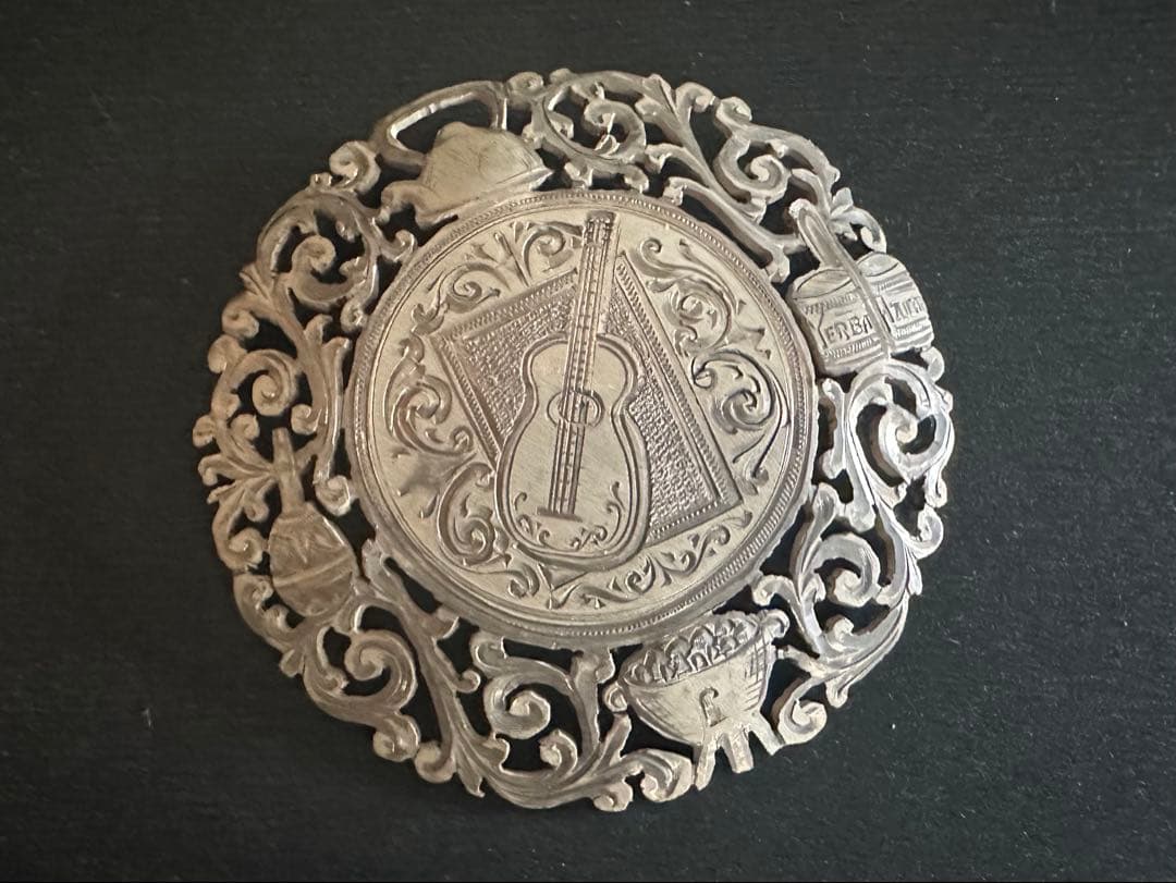 Vintage アルゼンチン 銀製ブローチ/楽器/タンゴ