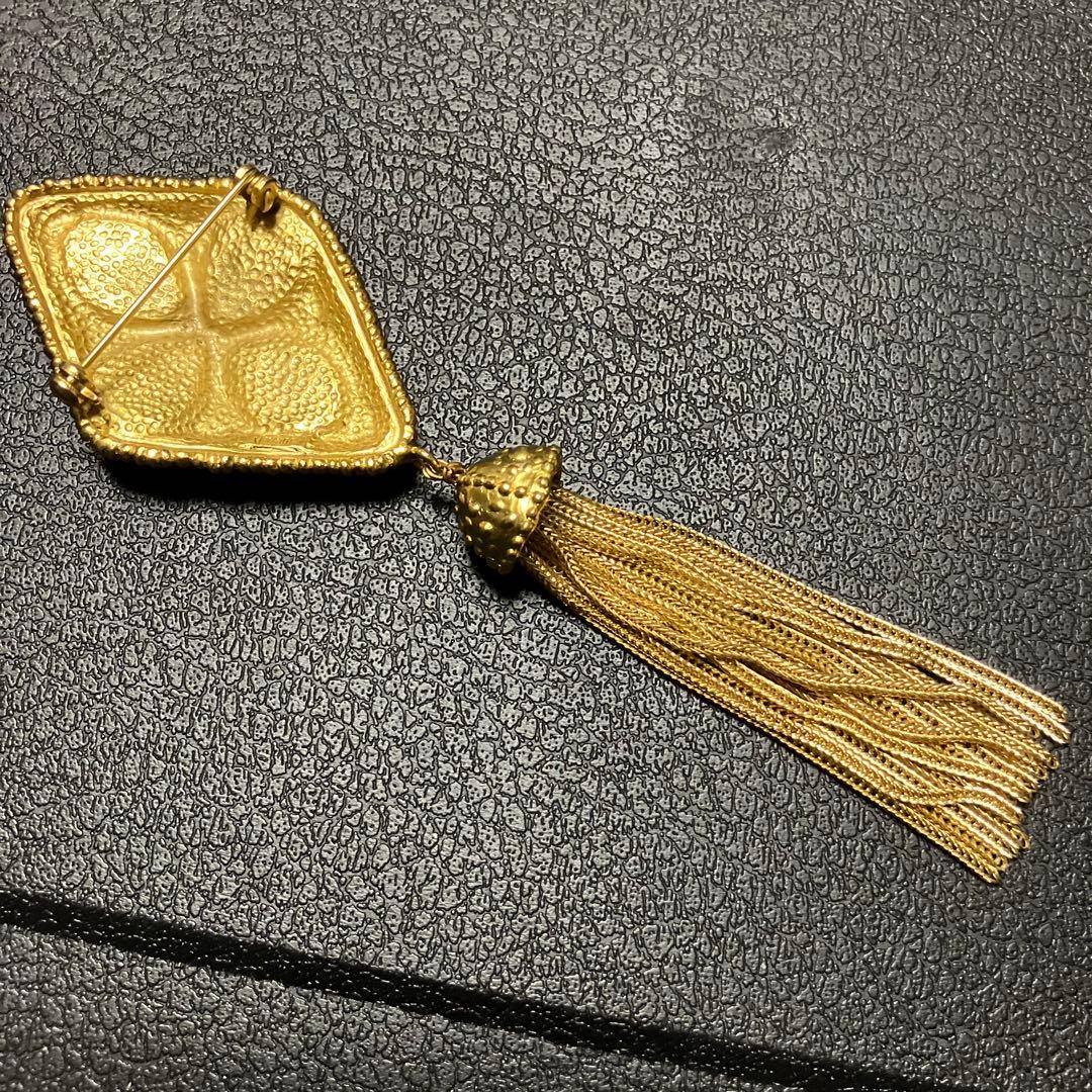 美品 ランセル ブレスレット ジョコンダ フリンジ ブローチ ゴールドカラー