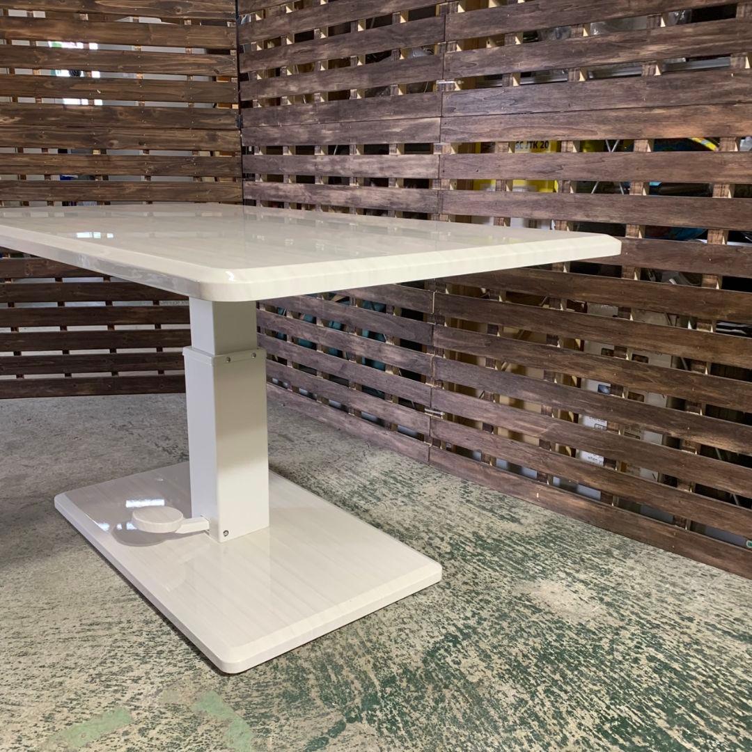 H910\" シギヤマ家具 NORDI 昇降式ダイニングテーブル ホワイト