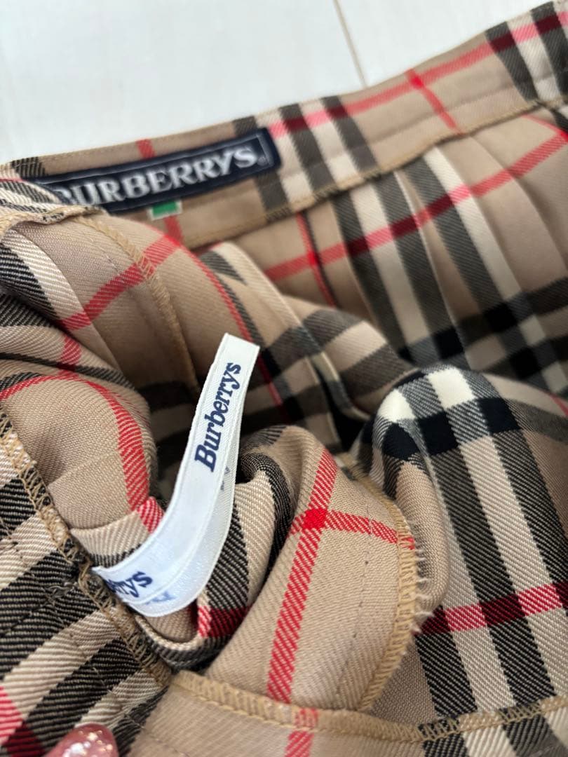 BURBERRY バーバリー 巻きスカート プリーツ膝下
