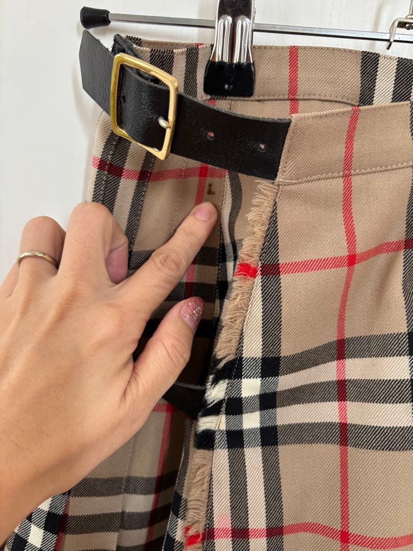 BURBERRY バーバリー 巻きスカート プリーツ膝下
